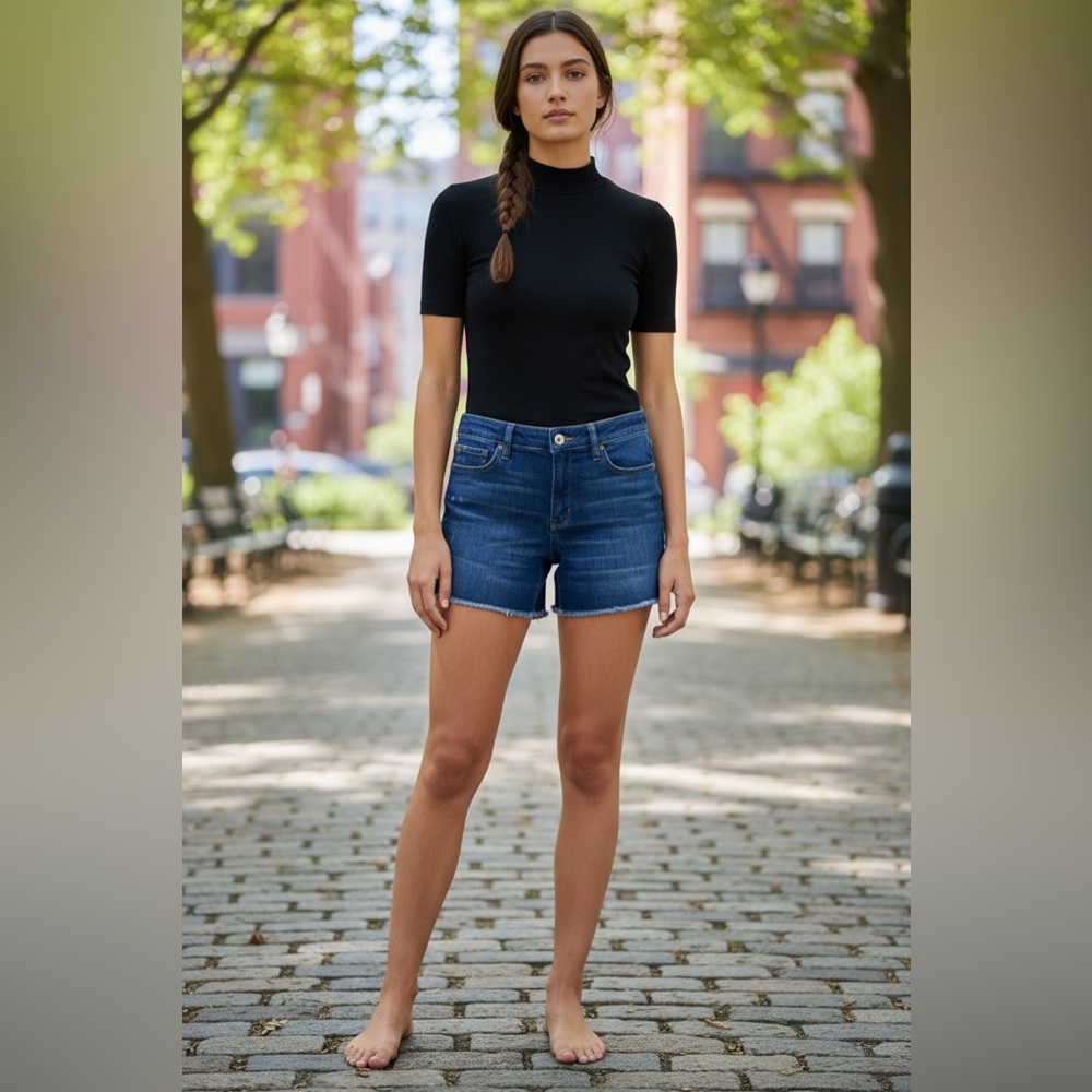 J. Crew Indigo Blue Denim Low Rise Cutoff Shorts Women’s Size 27